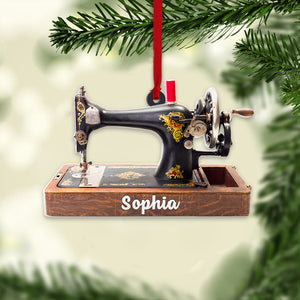 Personalized Sewing Machine Ornament, Christmas Tree Decor - Ornament - GoDuckee