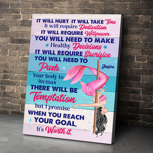 Personalized Pole Dancing Mermaid Girl Poster - When You Reach Your Goal - Poster & Canvas - GoDuckee