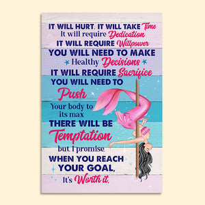 Personalized Pole Dancing Mermaid Girl Poster - When You Reach Your Goal - Poster & Canvas - GoDuckee