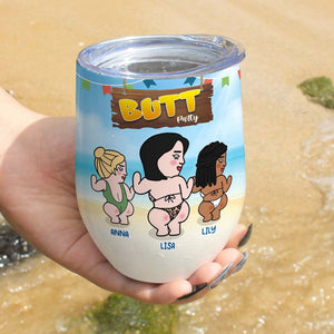 I Love My Besties With All My Butt Personalized Tumbler Cup, Gift For Friends - Wine Tumbler - GoDuckee