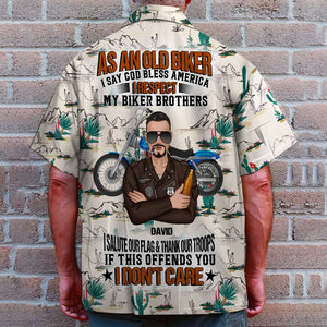 Personalized Drinking Biker Hawaiian Shirt - As An Old Biker I Say God Bless America With Beer - Hawaiian Shirts - GoDuckee