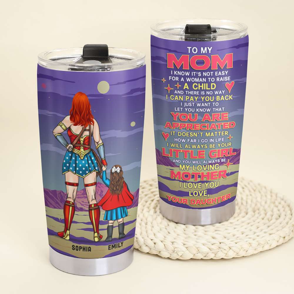 Personalized Super Mom Stainless Coffee Tumbler