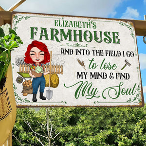 And Into The Field I Go To Lose My Mind And Find My Soul Personalized Farmer Metal Sign - Metal Wall Art - GoDuckee