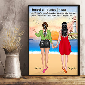 Bestie A Ride Or Die Friend Personalized Printed Canvas , Gift For Friends - Poster & Canvas - GoDuckee