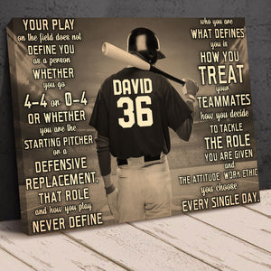 Personalized Baseball Poster - Your Play On The Field Does Not Define You As A Person - Poster & Canvas - GoDuckee