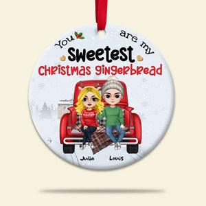 You Are My Sweetest Christmas Gingerbread, Personalized Couple Ornament, Christmas Tree Decor - Ornament - GoDuckee