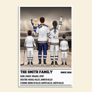 Personalized Hockey Minimalist Poster - Hockey Family Collage Art Print - Poster & Canvas - GoDuckee