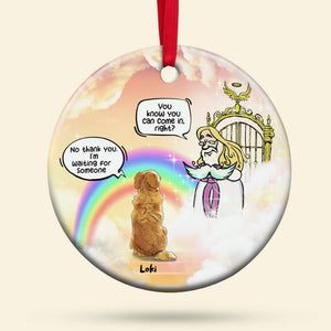 Personalized Memorial Dog Ornament, I'm Waiting For Someone, Christmas Tree Decor - Ornament - GoDuckee