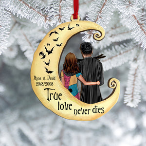 Couple True Love Never Die, Personalized Wood Ornament - Ornament - GoDuckee