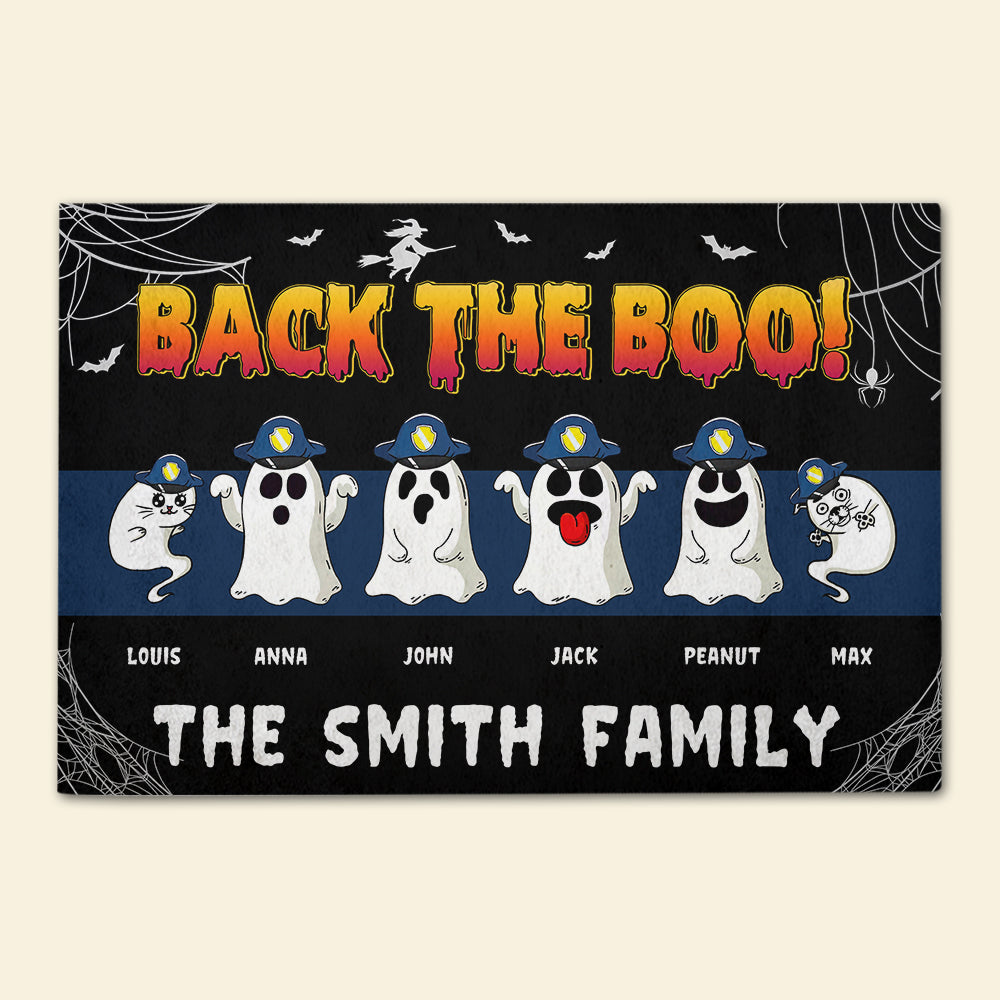 Personalized Ghost Police Family Doormat - Back The Boo - Doormat - GoDuckee