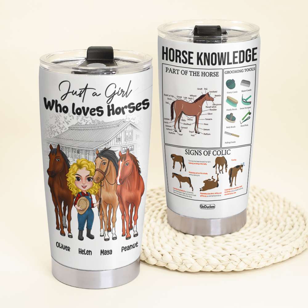 Just A Girl Who Loves Horses - Personalized Tumbler Cup - Tumbler Cup - GoDuckee