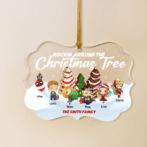 Rockin Around the Christmas Tree, Medallion Family Acrylic Ornament, Christmas Gift - Ornament - GoDuckee