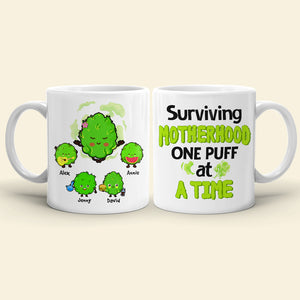 Surviving Motherhood, Gift For Mom, Personalized Mug, Funny Mom And Kid Mug, Mother's Day Gift - Coffee Mug - GoDuckee