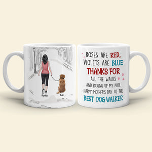The Best Dog Walker, Dad Mom Pet Lover Personalized Coffee Mug White Mug, Gift For Dad Mom - Coffee Mug - GoDuckee