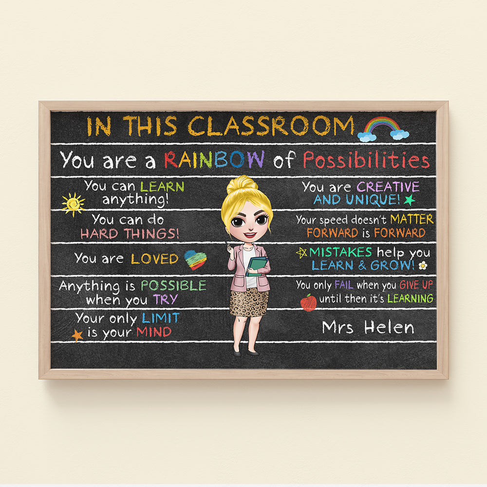 Teacher You Are A Rainbow Of Possibilities - Personalized Canvas Print - Poster & Canvas - GoDuckee