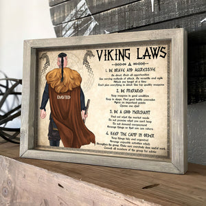 Personalized Viking Canvas Print Man Back View Viking Laws - Poster & Canvas - GoDuckee