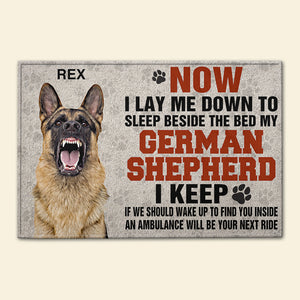 German Shepherd Doormat - Custom Name - Now I Lay Me Down To Sleep - Doormat - GoDuckee