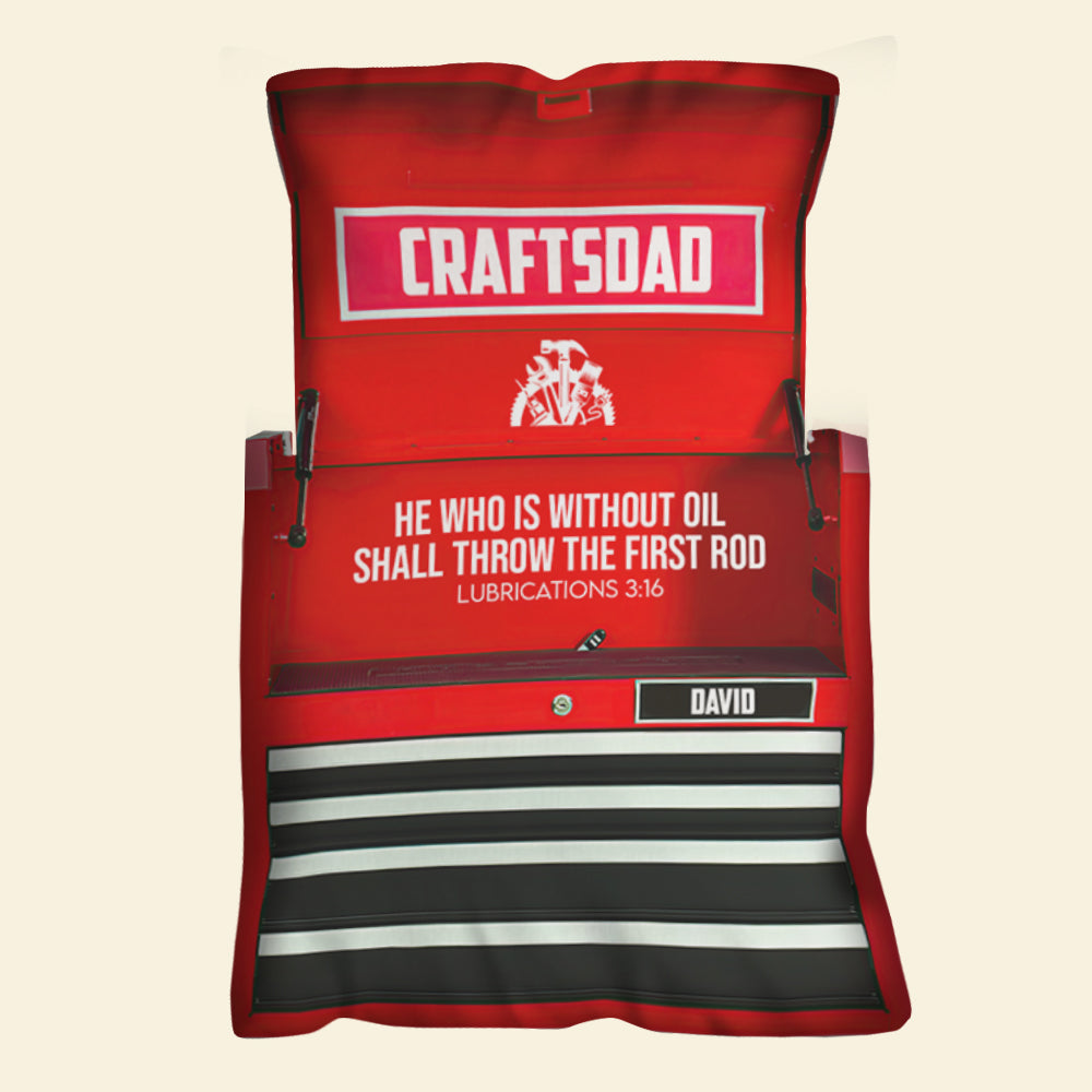 Mechanic Dad He Who Is Without Oil Shall Throw The First Rod - Custom Shape Pillow - Pillow - GoDuckee