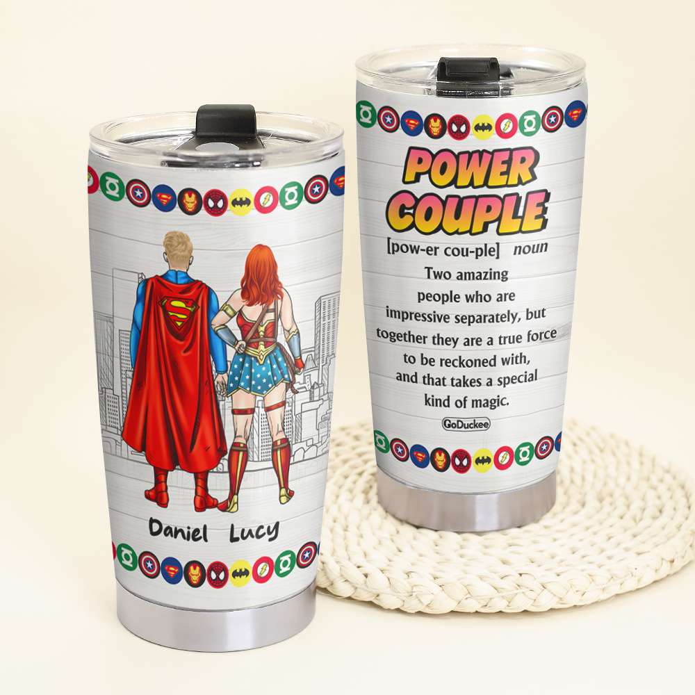 Power Couple - Personalized Tumbler - Tumbler Cup - GoDuckee