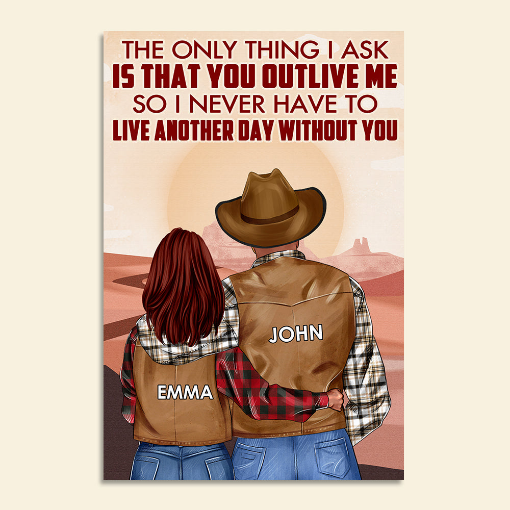Personalized Cowboy Couple Poster - The Only Thing I Ask - Desert Background - Poster & Canvas - GoDuckee
