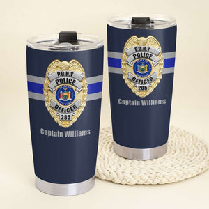 Police Badge With Customized State Seal - Personalized Tumbler Cup - Gift For Police - Tumbler Cup - GoDuckee