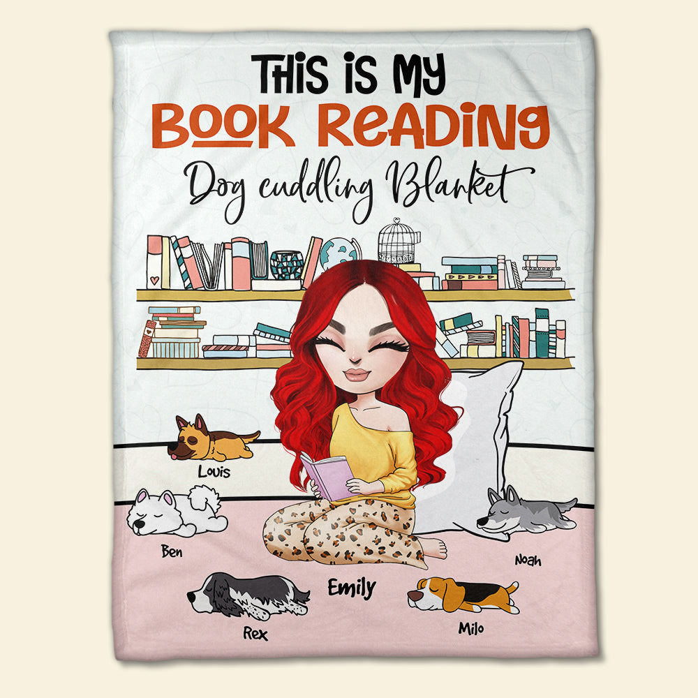 Personalized Reading Dog Mom Blanket - This Is My Book Reading Dog Cuddling Blanket - Blanket - GoDuckee