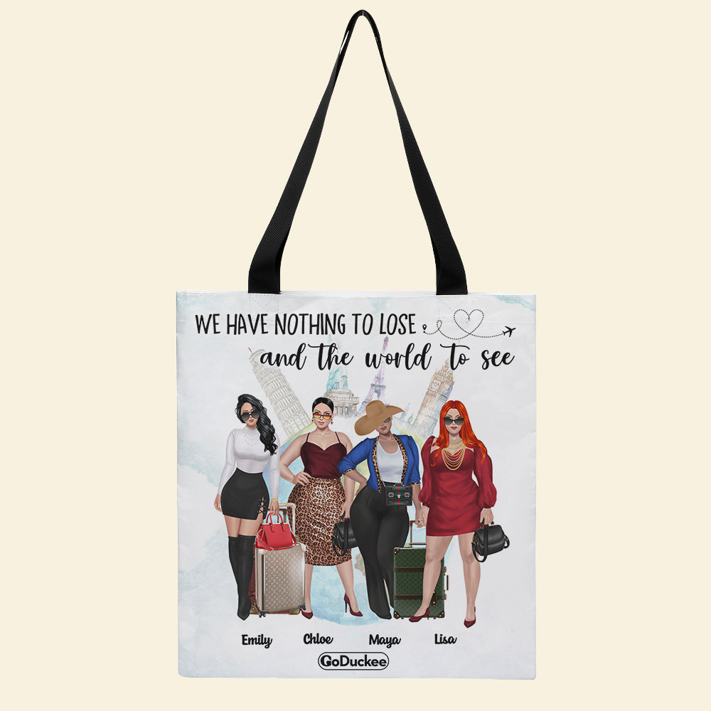 Girls Trips - Personalized All Over Tote Bag - We Have Nothing To Lose - Gift For Friends - Tote Bag - GoDuckee