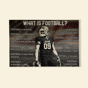 What Is Football, Custom Name & Number With Vintage Looking Wall Art Print - Poster & Canvas - GoDuckee