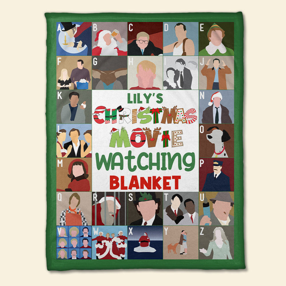 Personalized Christmas Movie Blanket, Custom Christmas Movie Letters - Blanket - GoDuckee