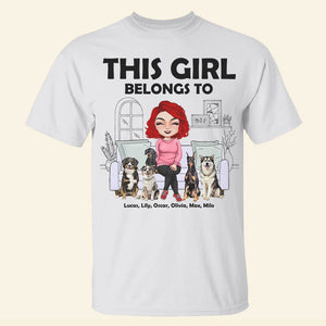 Personalized Single & Dog Shirt, This Girl Belongs To, Gift For Dog Lover - Shirts - GoDuckee