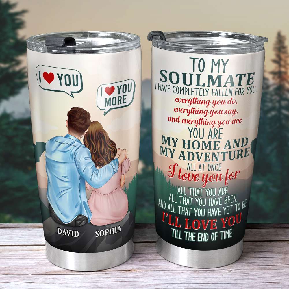 I Love You I Love You More, Couple Loving Personalized Tumbler - Tumbler Cup - GoDuckee