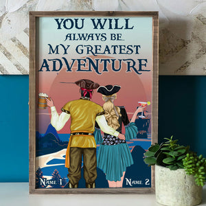 Personalized Pirate Couple Poster - You Will Always Be My Greatest Adventure - Poster & Canvas - GoDuckee