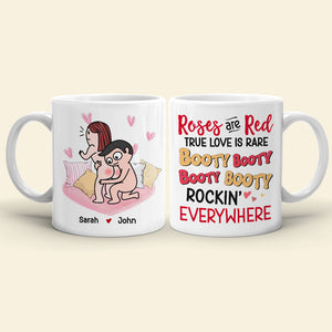 Roses Are Red, True Love is Rare, Personalized Couple Mug, Gift For Couple - Coffee Mug - GoDuckee