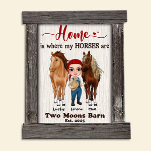 Home Is Where My Horses Are [Barn Name], Farm Printed Metal Sign Gift For Horse Lovers - Metal Wall Art - GoDuckee