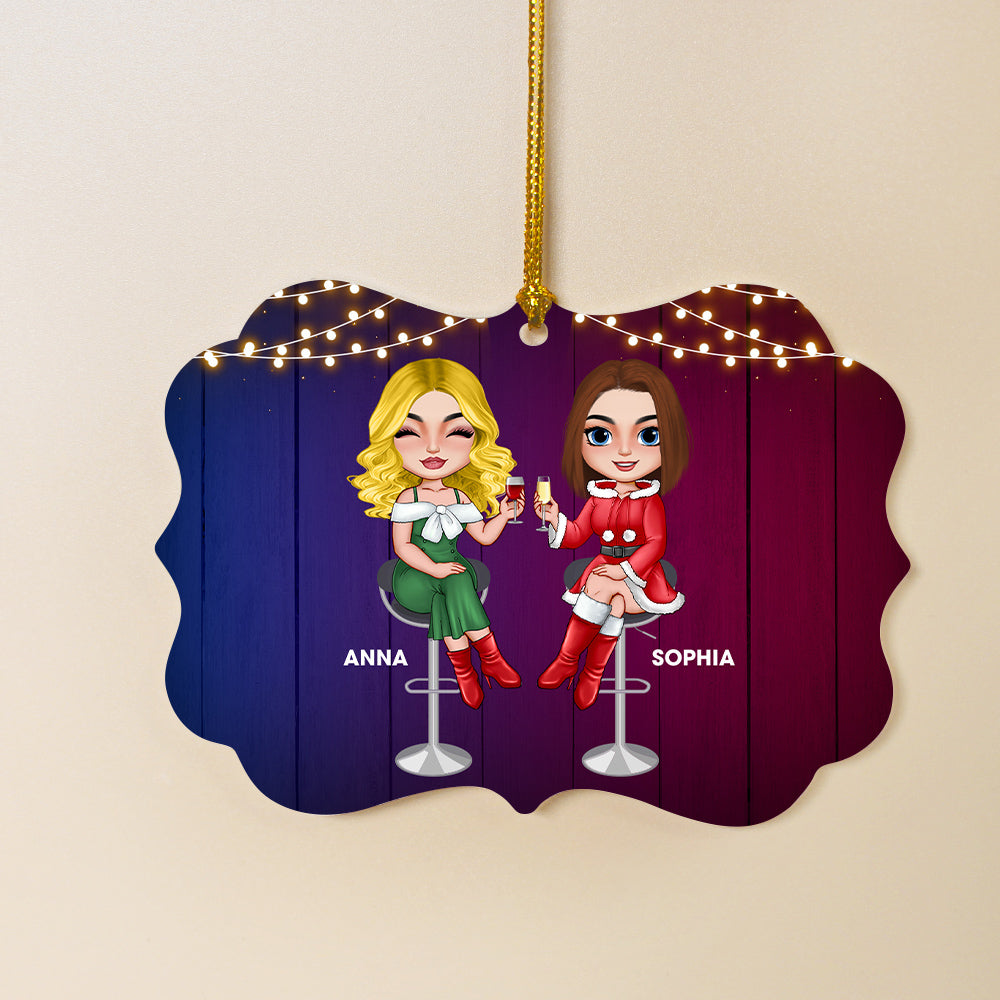 The Best Wine Are The One Shared Between Best Friends-Personalized Acrylic Ornament - Ornament - GoDuckee