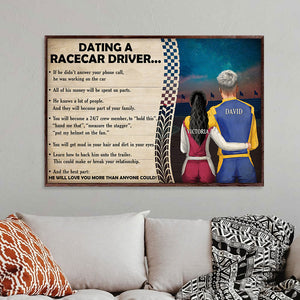 Personalized Racing Couple Poster - Dating A Racecar Driver - Dirt Track - Poster & Canvas - GoDuckee
