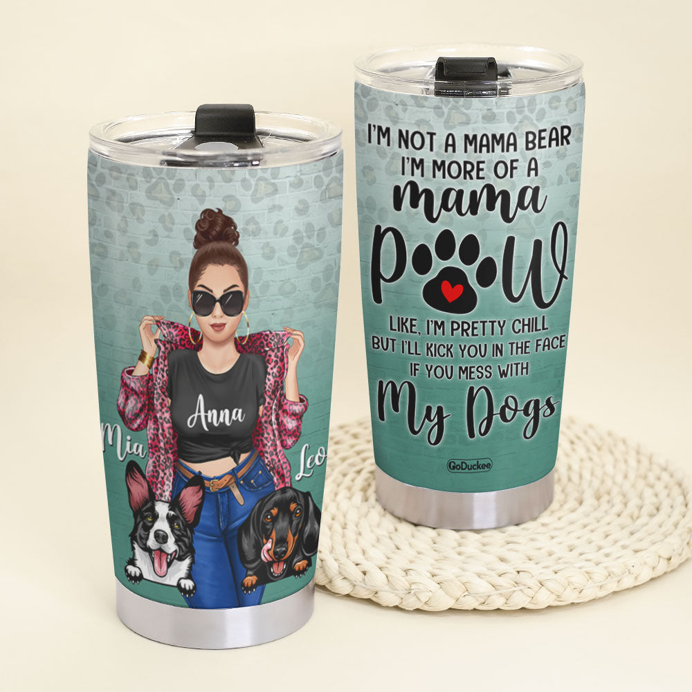 Personalized Dog Mom Tumbler - I'm More Of A Mama Paw - Leopard Patterns - Tumbler Cup - GoDuckee