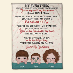 My Everything, Gift For Grandma, Personalized Blanket, Grandkid Blanket, Mother's Day Gift - Blanket - GoDuckee