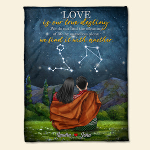 Personalized Zodiac Couple Blanket - Love Is Our True Destiny - Blanket - GoDuckee