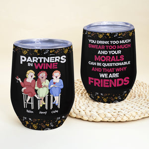 Partners In Wine, Personalized Tumbler, Funny Gift For Best Friends - Wine Tumbler - GoDuckee