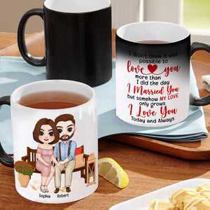 Love You More Than I Did Yesterday, Personalized Couple Magic Mug, Gift For Him/Her - Magic Mug - GoDuckee