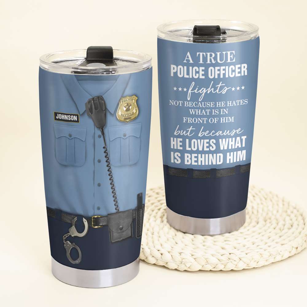 Personalized Police Tumbler Cup - A True Police Officer - Uniform - Tumbler Cup - GoDuckee