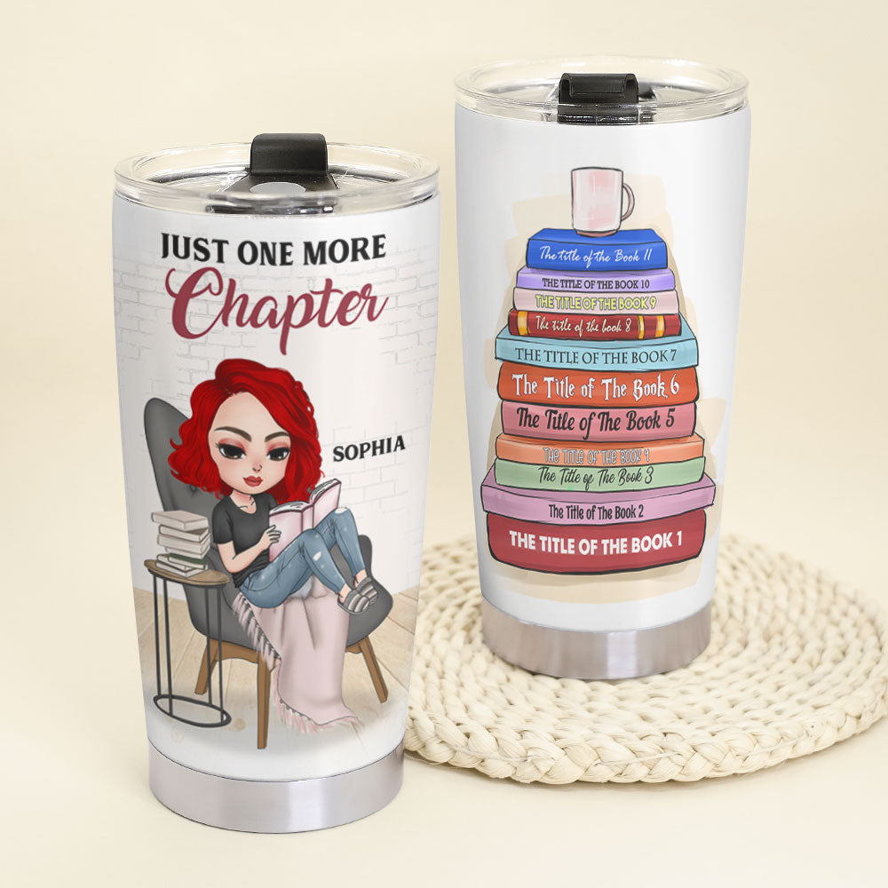 Personalized Reading Girl Water Bottle - The More I Learn About People -  GoDuckee