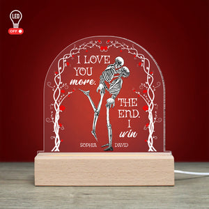 I Love You More. The End. I Win - Gift For Couple - Led Light Wooden - Led Night Light - GoDuckee