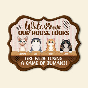 Personalized Cat Breeds - Benelux Shape Doormat - Welcome Our House Looks Like We're Losing A Game Of Jumanji - Doormat - GoDuckee