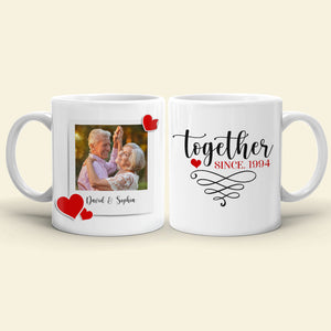 Couple Together Moment, Personalized White Mug - Upload Image - Coffee Mug - GoDuckee