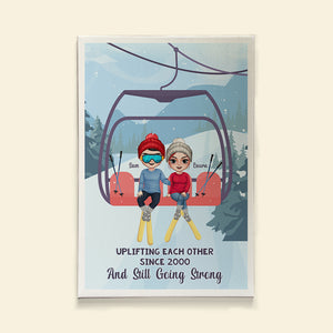 Uplifting Each Other And Still Going Strong, Personalized Ski Couple Poster & Canvas - Poster & Canvas - GoDuckee