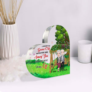 I Want To Grow Old With You Personalized Couple Plaque, Gift For Couple - Decorative Plaques - GoDuckee