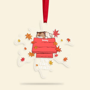 It's Fall Y'all, Sleeping Cat Transparent Custom Shape Ornament, Christmas Gift - Ornament - GoDuckee