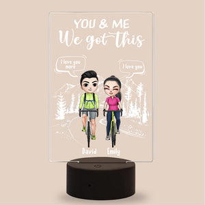 Cycling You & Me We Got This, Personalized Led Night Light, Perfect Gift For Couples, Cycling Front View - Led Night Light - GoDuckee